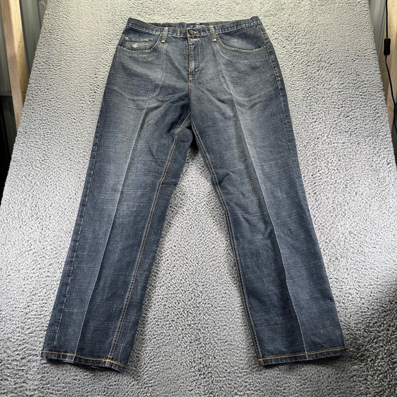 Vintage Rocawear Jeans Mens 40x36 Blue Dark Wash Cotton Blend Baggy Straight - Picture 1 of 9